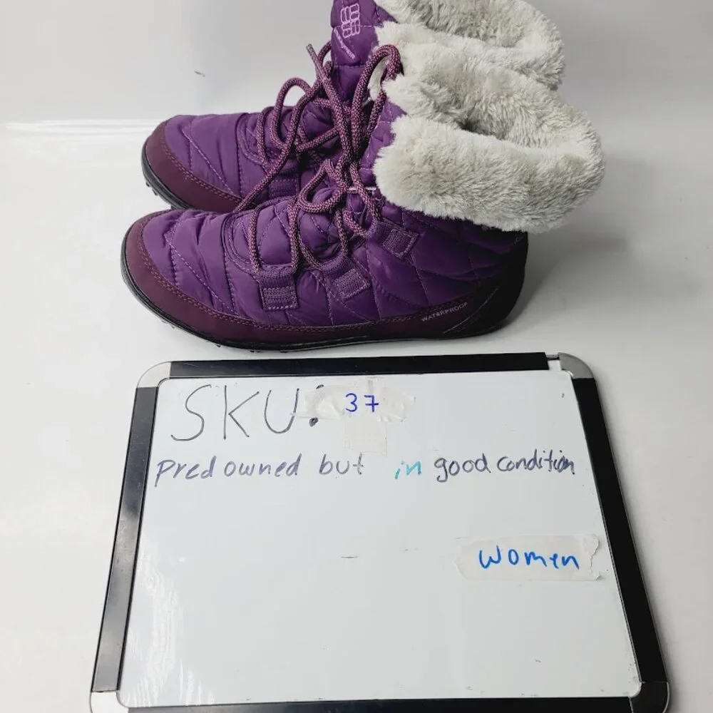 Columbia Women's Purple Minx Shorty BY1334-592 Fur Ankle Winter Boots‎ Size 6